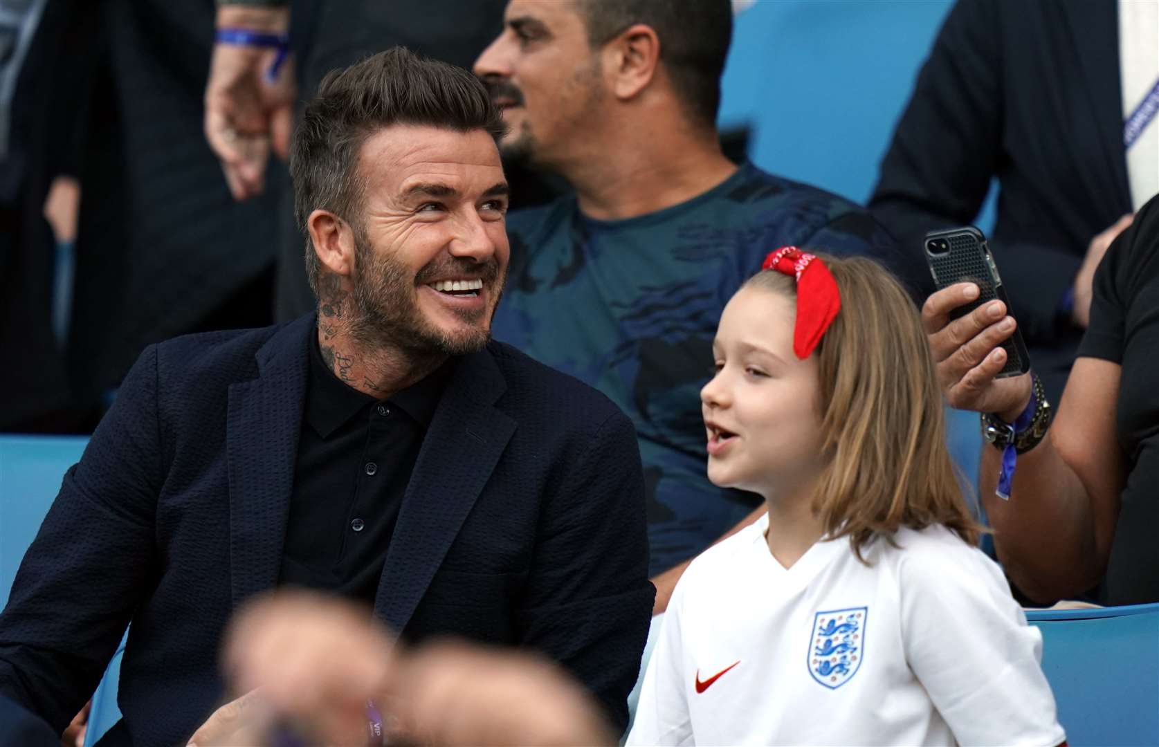 David Beckham and daughter Harper (PA)