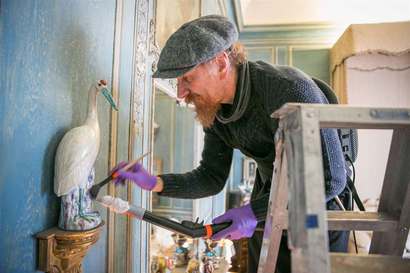 Peter Bonta, castle collections care officer at Leeds Castle at work Picture: www.matthewwalkerphotography.com