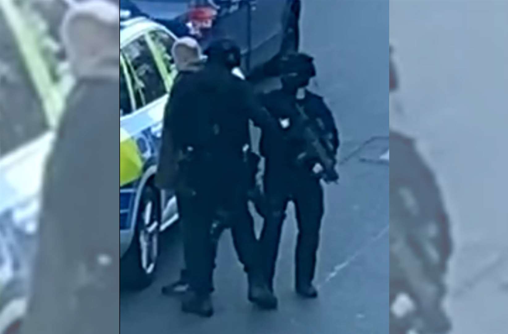 Armed police arrest a suspect in Tontine Street, Folkestone