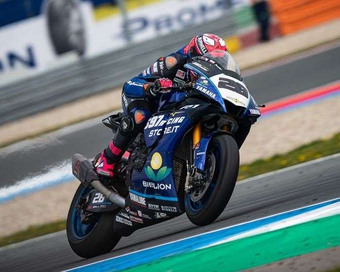 Lydd's Bradley Ray makes progress at Assen. Picture: Giulio di Natale