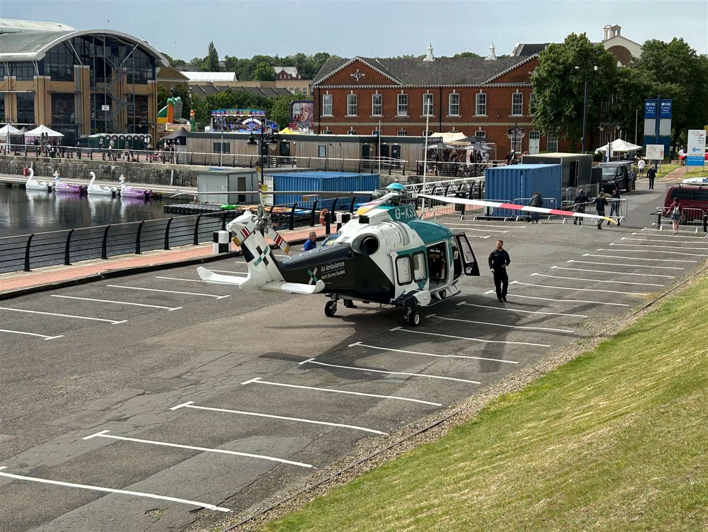 The air ambulance landed nearby. Picture: Brad Harper