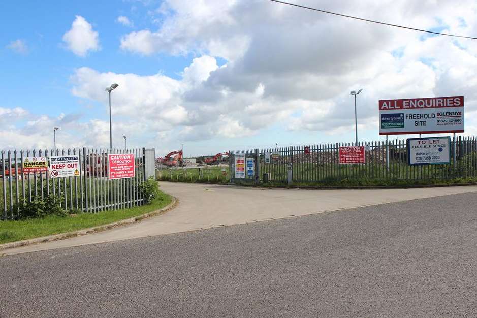 The demolished former HBC Engineering factory, in Power Station Road, Halfway