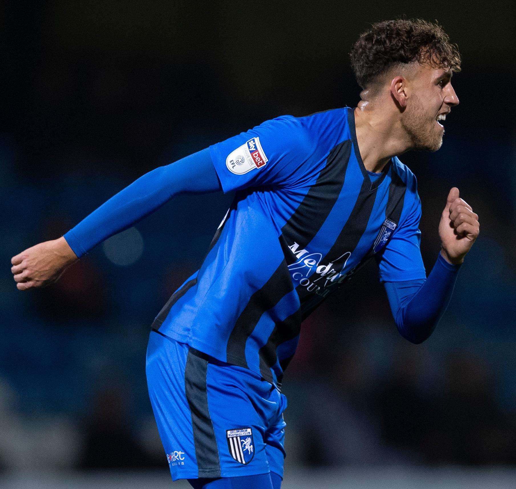 Bradley Stevenson wheels away after his 86th-minute winner Picture: Ady Kerry