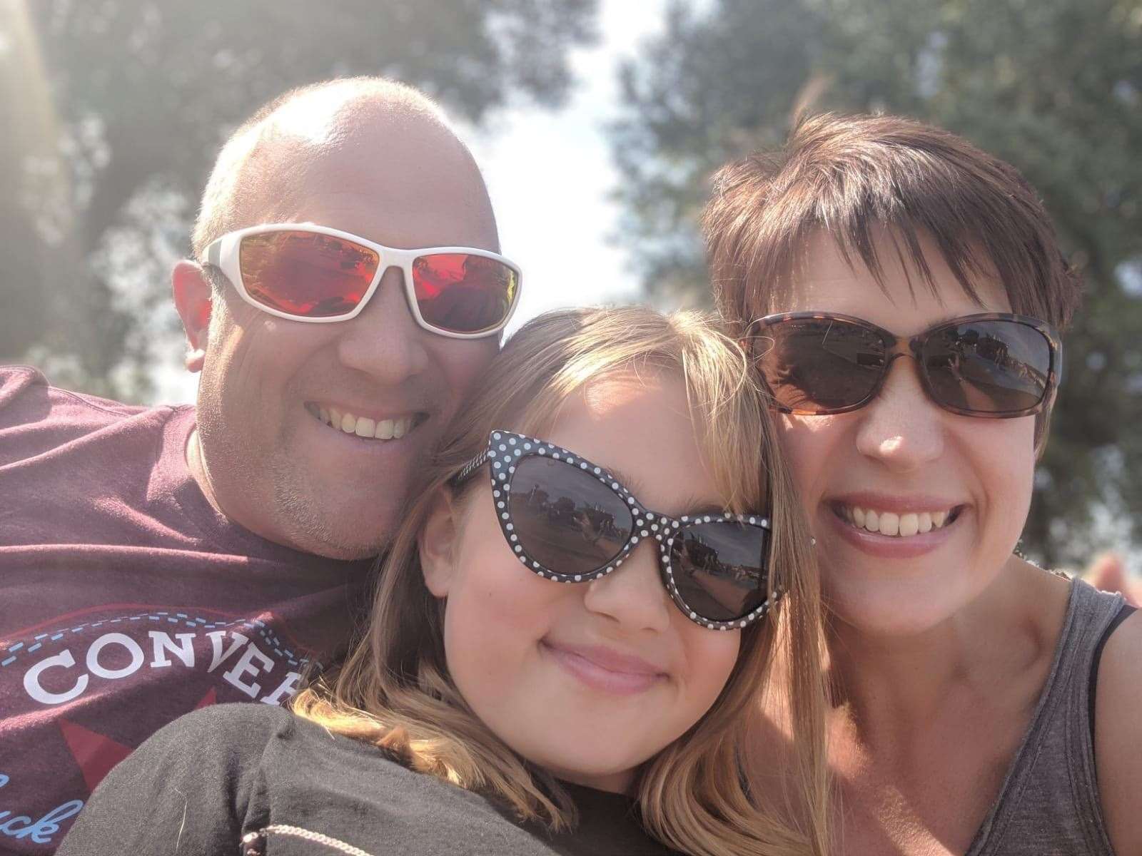 Stuart and Emma Charlesworth, pictured with their 10-year-old daughter Rebekah