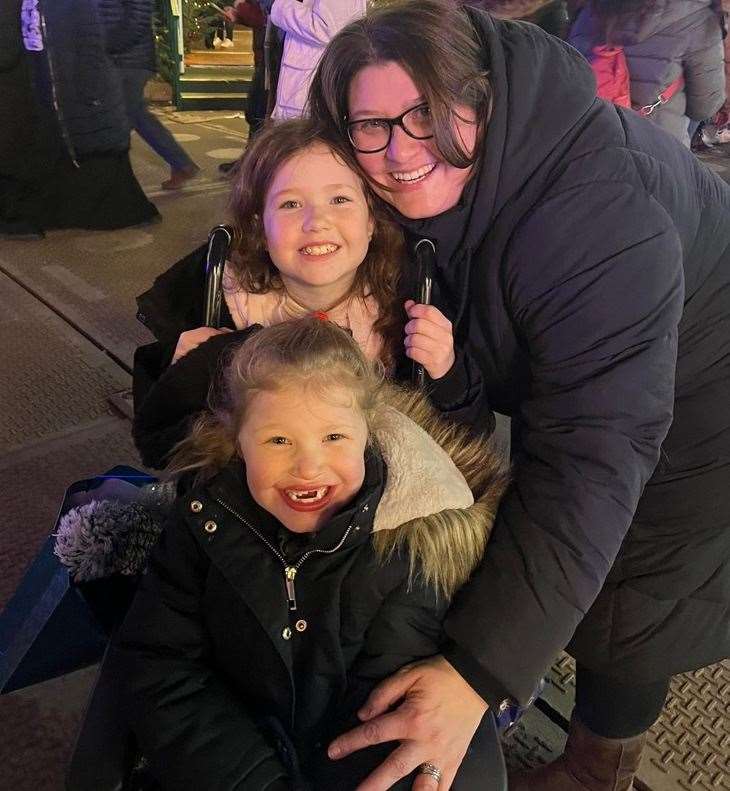 Mum-of-two Julie Andrews says she got Ella diagnosed with Rett Syndrome after Googling her daughter's symptoms. They are pictured here with sister Millie