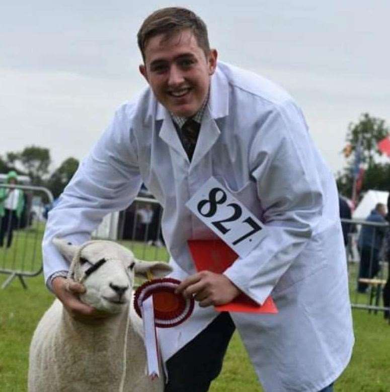 Farmer George with one of his show lambs