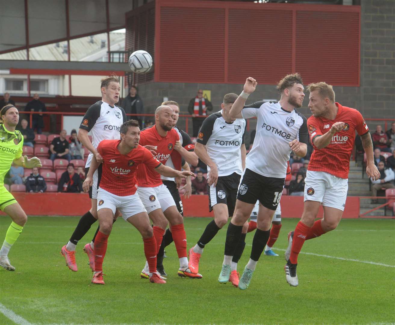 Chris Solly scores Fleet's second goal against Hampton & Richmond Picture: Chris Davey