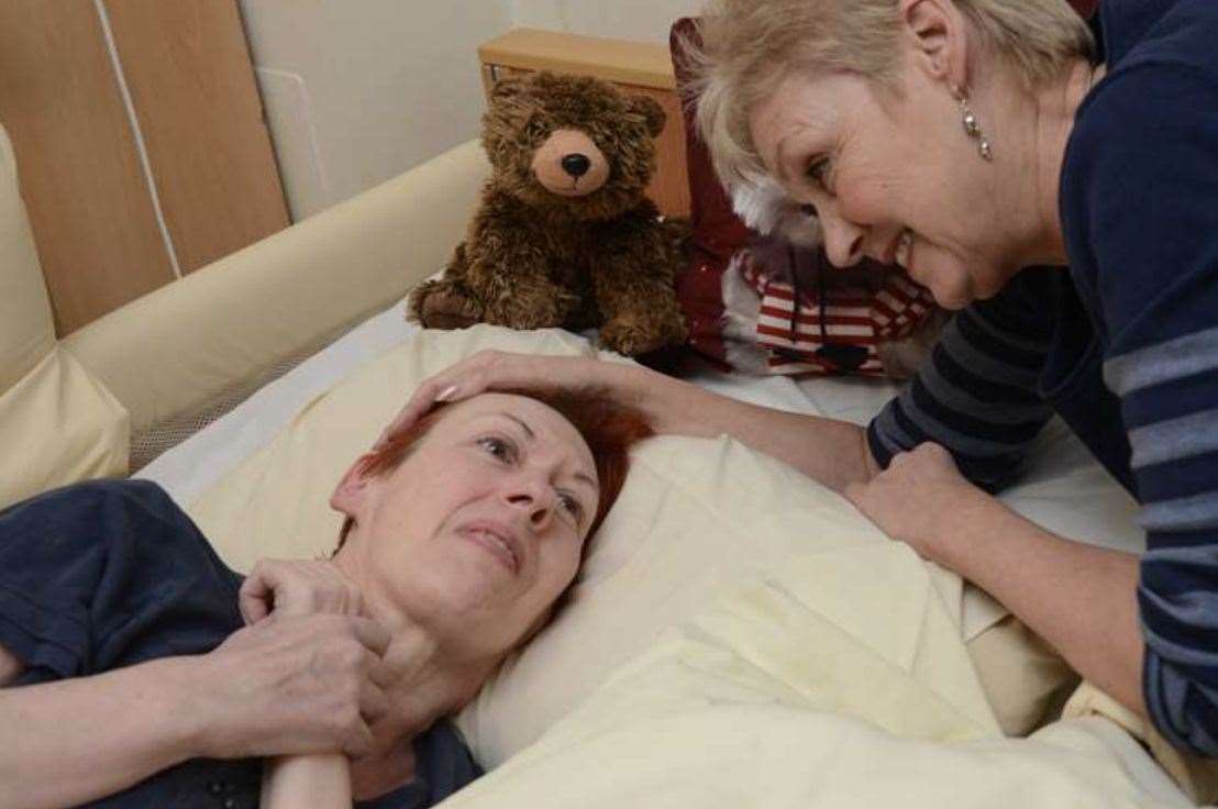 Paula Spencer, with her sister Elizabeth, who was receiving palliative care when the home shut down