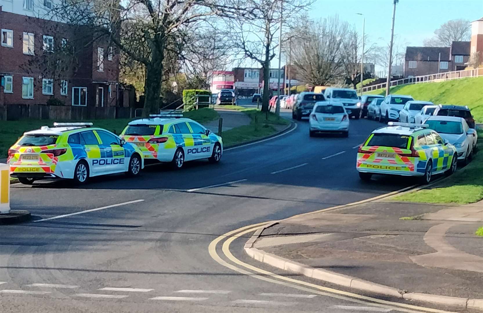 Police cars in Chipperfield Road