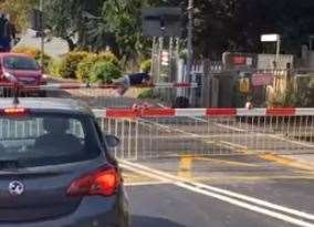 The man clambered over level crossing barriers at Sturry railway station