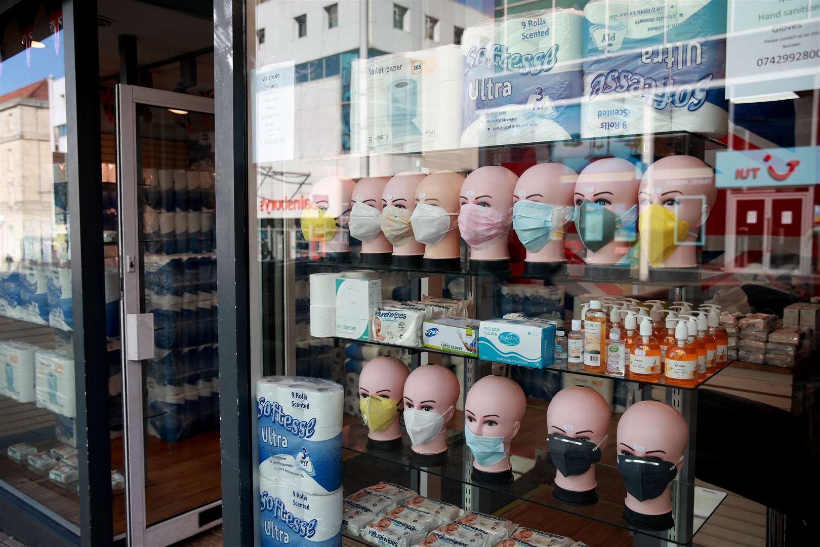 Face masks on sale at a shop (Adam Davy/PA)