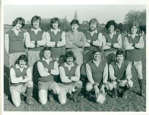 Peter Bentley, front left, with his football team, circa 1980s