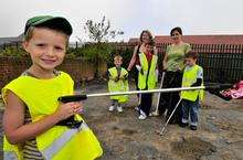 James Judges, 4, Kai Parker, 4, Mel Deacon, Daniel Wakeling, 10, Julie Wakeling and William Chenery, 10.