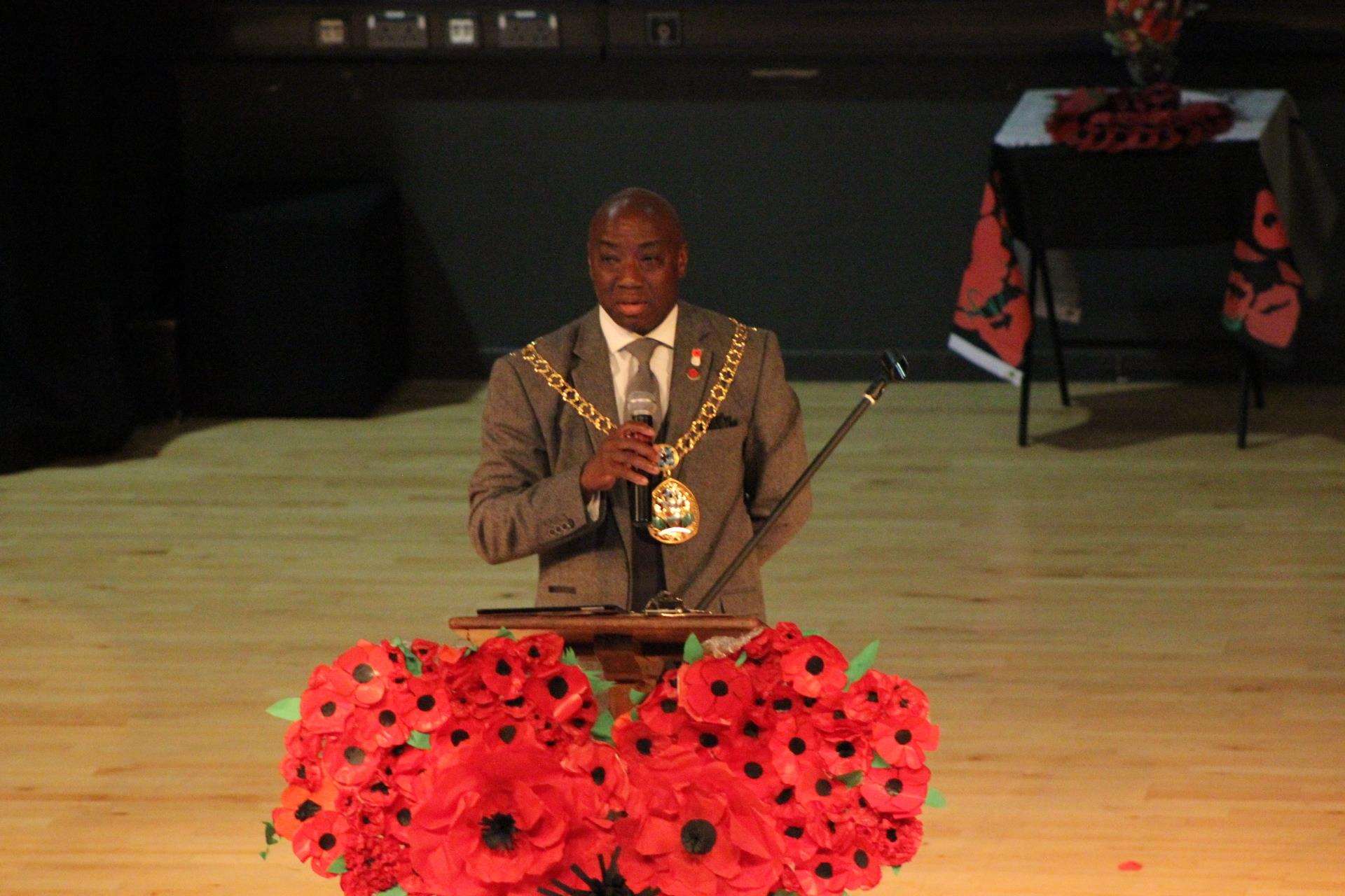 Swale mayor Cllr Samuel Koffie-Williams at Sheppey's Oasis Academy in Sheerness on Friday (5324698)