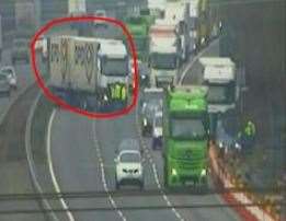 A lorry has crashed across the M20, between junction 2 for Wrotham and junction 3 for Hadlow. Picture: Kent Highways