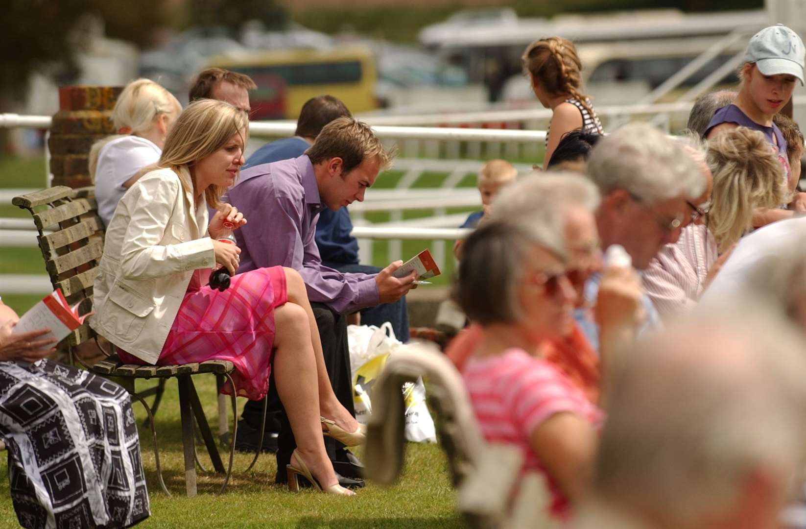 Spectators enjoying the sunny weather in August 2004