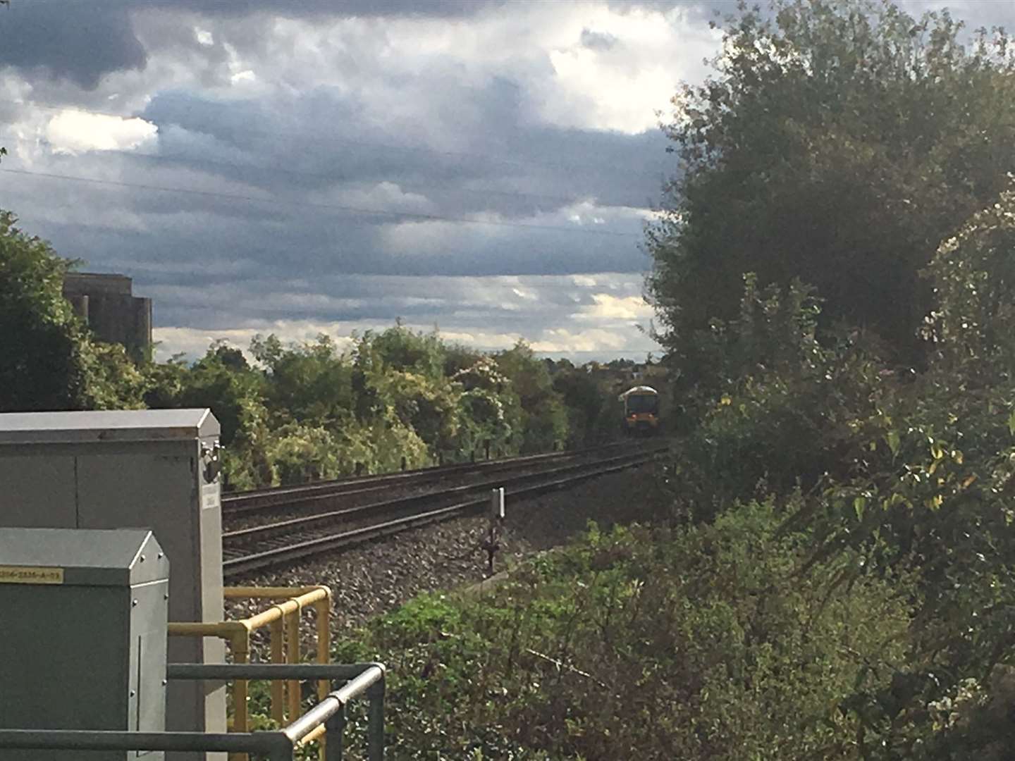 A train at Halling after a it hit a car a the crossing 2018