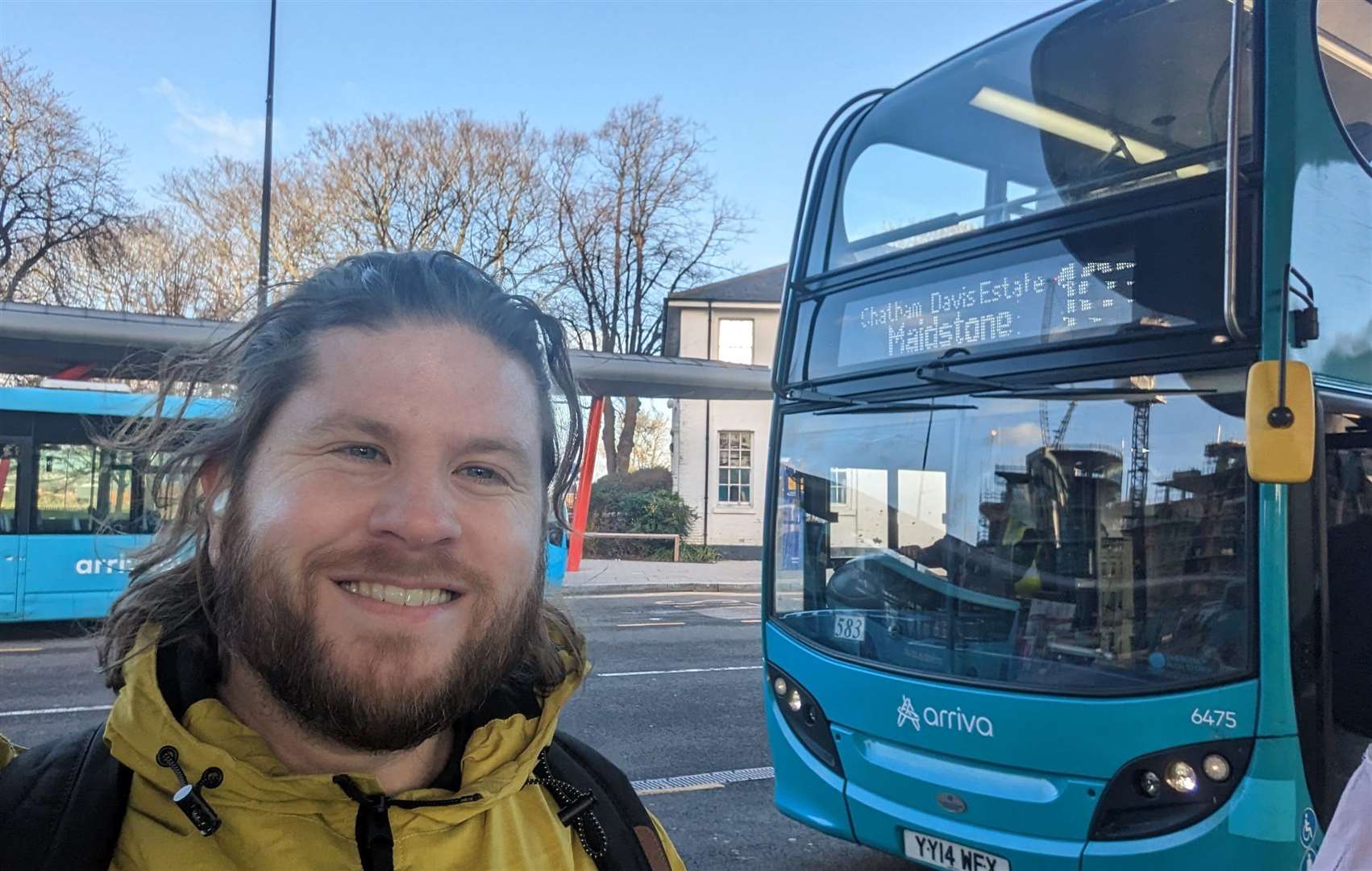 Reporter Rhys Griffiths at Chatham bus station