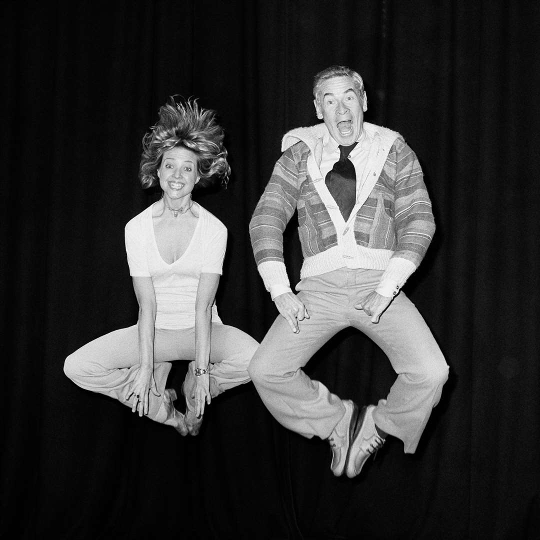 Stanley Baxter with dancer Julie Dean rehearsing for Stanley Baxter on Television in 1979 (PA)