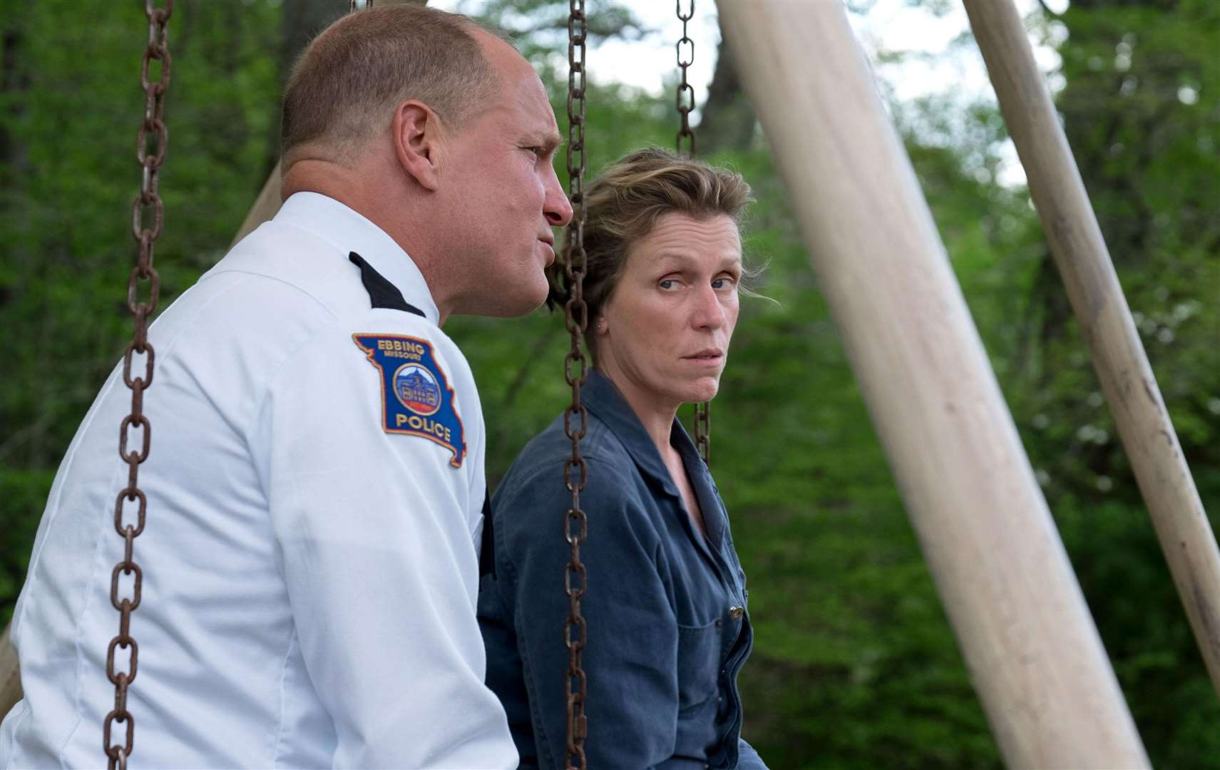Three Billboards Outside Ebbing, Missouri. Pictured: Woody Harrelson as Sheriff Bill Willoughby and Frances McDormand as Mildred Hayes. Picture: PA Photo/Twentieth Century Fox Film Corporation/Merrick Morton