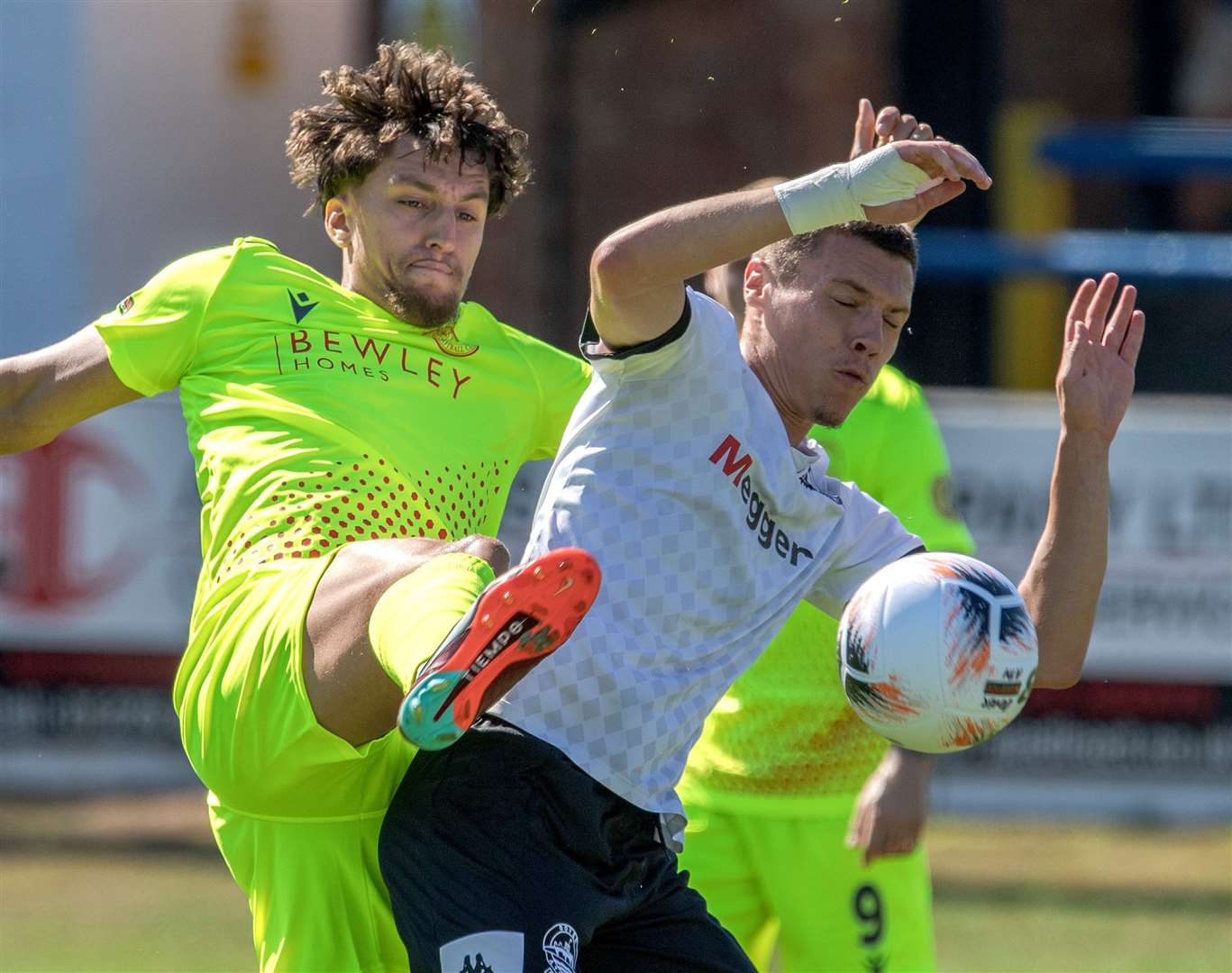 Dover's Arjanit Krasniqi and a Hungerford player battle for possession as the home side win at Crabble. Picture: Stuart Brock