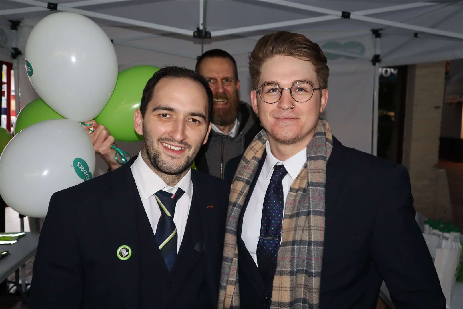 Specsavers' Callum Lukey and Callum Wood at the Sittingbourne Christmas lights switch on