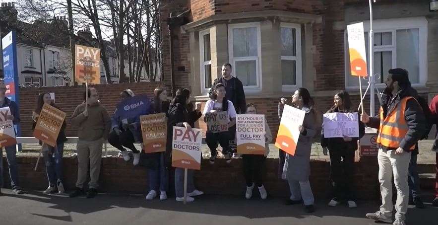 Junior doctors on the picket line in Medway