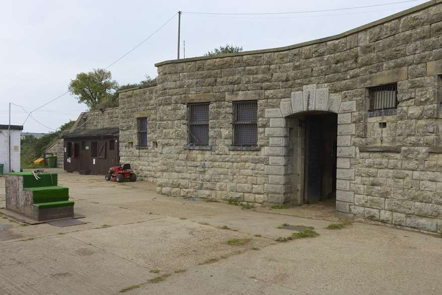 A yard at Slough Fort Farm and Stables in Allhallows