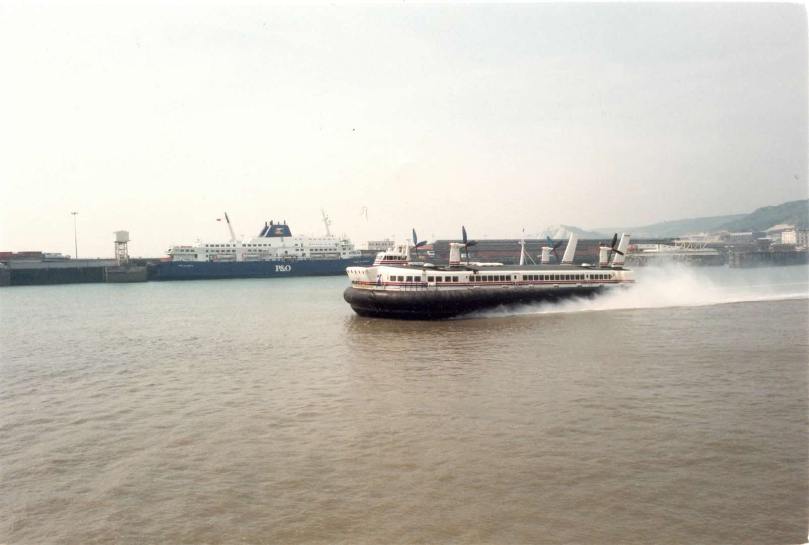 Dover Hoverport pictured on April 30, 1993. The hovercraft ran between Dover and Calais from 1981 to 2005. It closed after years of suffering losses due to tough competition from the Channel Tunnel. A Folkestone to Boulogne service also ran from 1993 to 2000