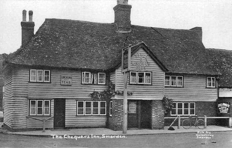 The Chequers Inn in Smarden, near Ashford, pictured in 1950. Picture: Rory Kehoe / dover-kent.com