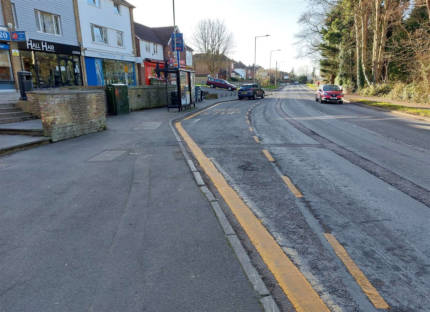 The whole layby has now been turned into a bus stop