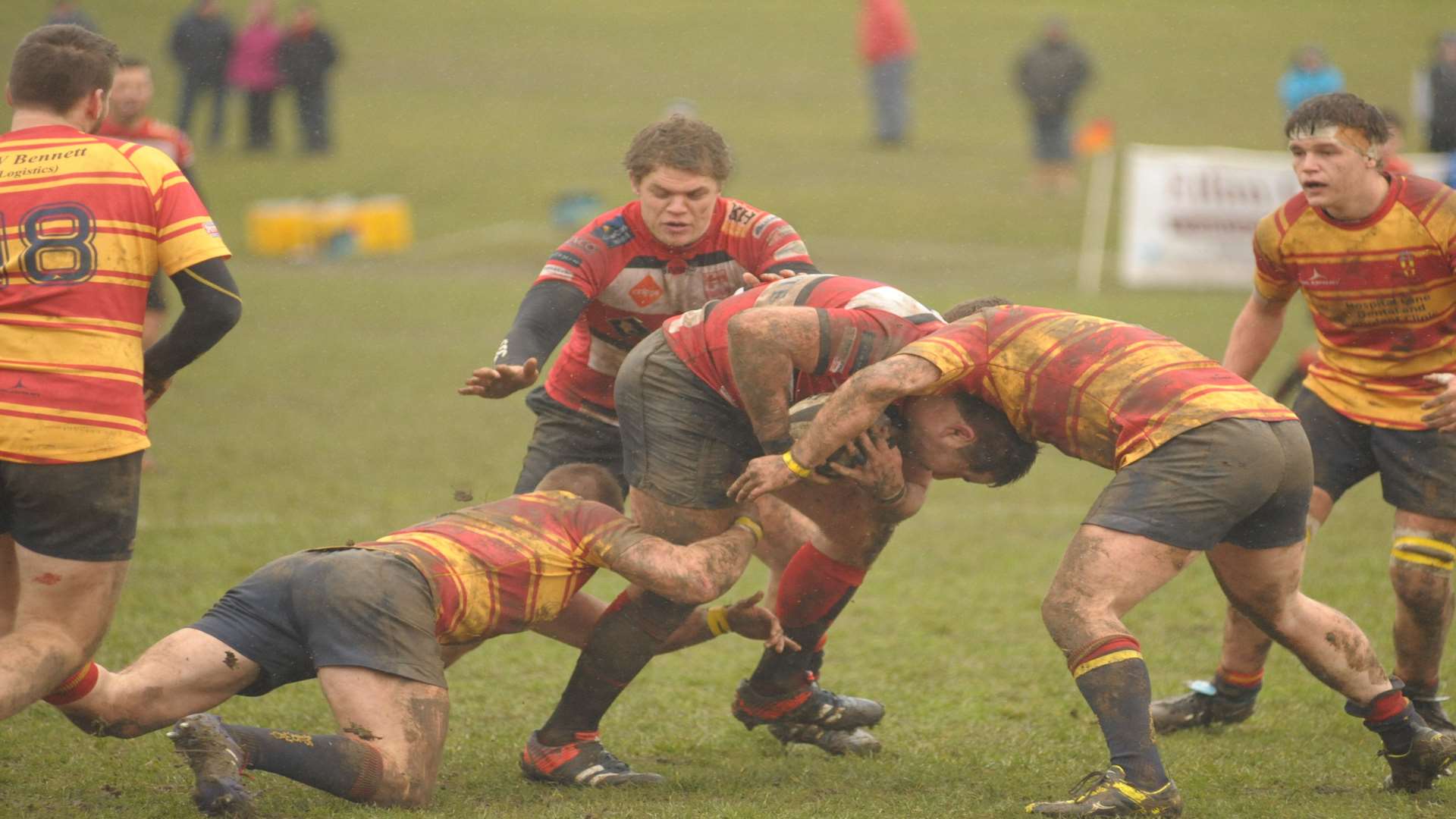 Maidstone let their lead slip at Medway to lose their 100% winning run in London 2 South East Picture: Steve Crispe