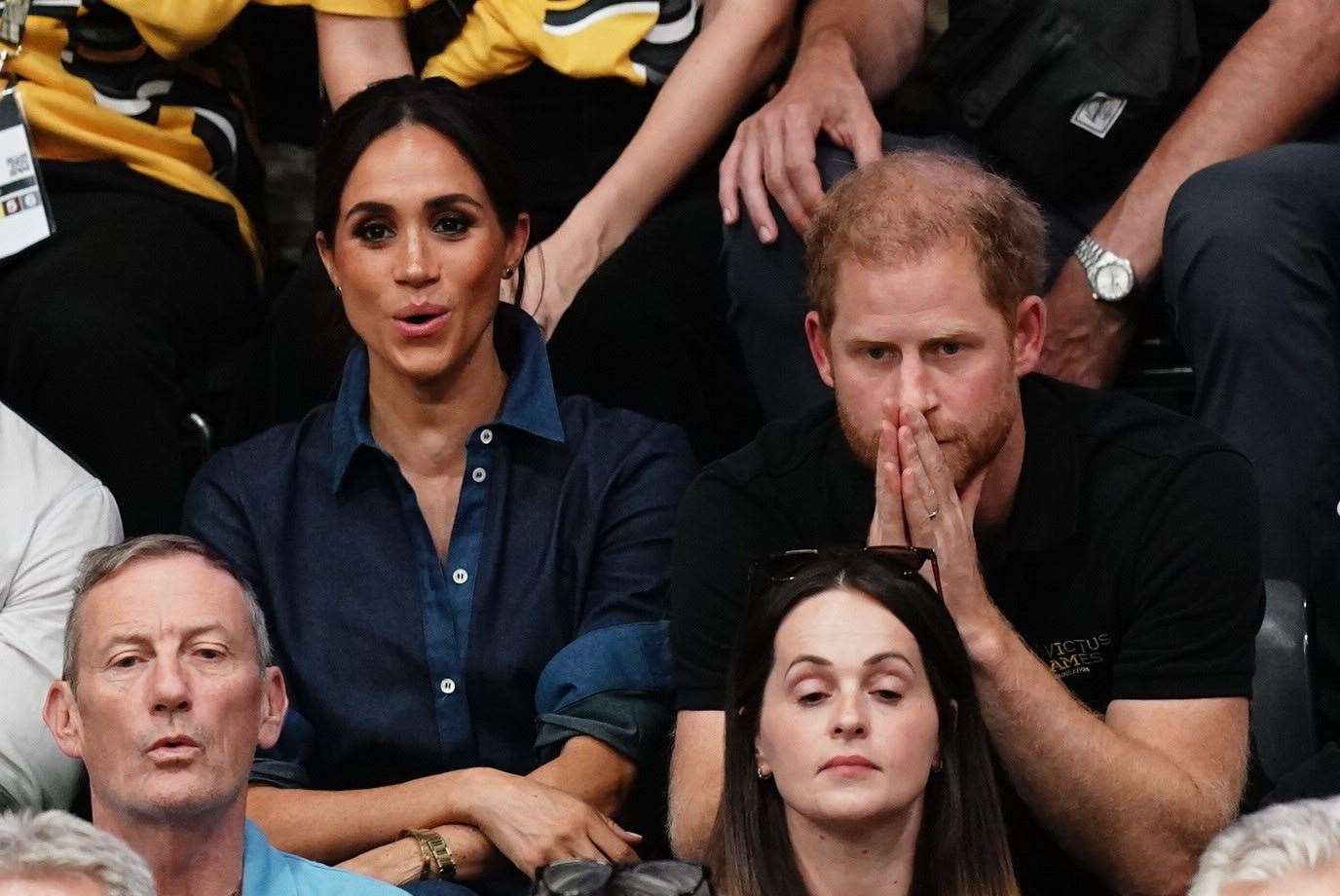 Meghan and Harry during the Invictus Games in Dusseldorf (Jordan Pettitt/PA)