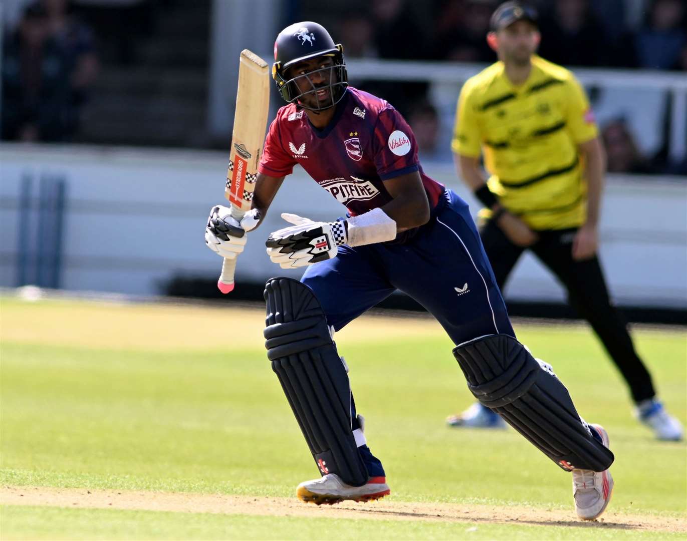 Tawanda Muyeye - blasted 61 from just 31 balls in Kent Spitfires’ 217-5 during a 86-run win against Surrey on Friday night. Picture: Barry Goodwin