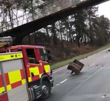 The bridge has been damaged by the impact, picture BK Waste (5829262)