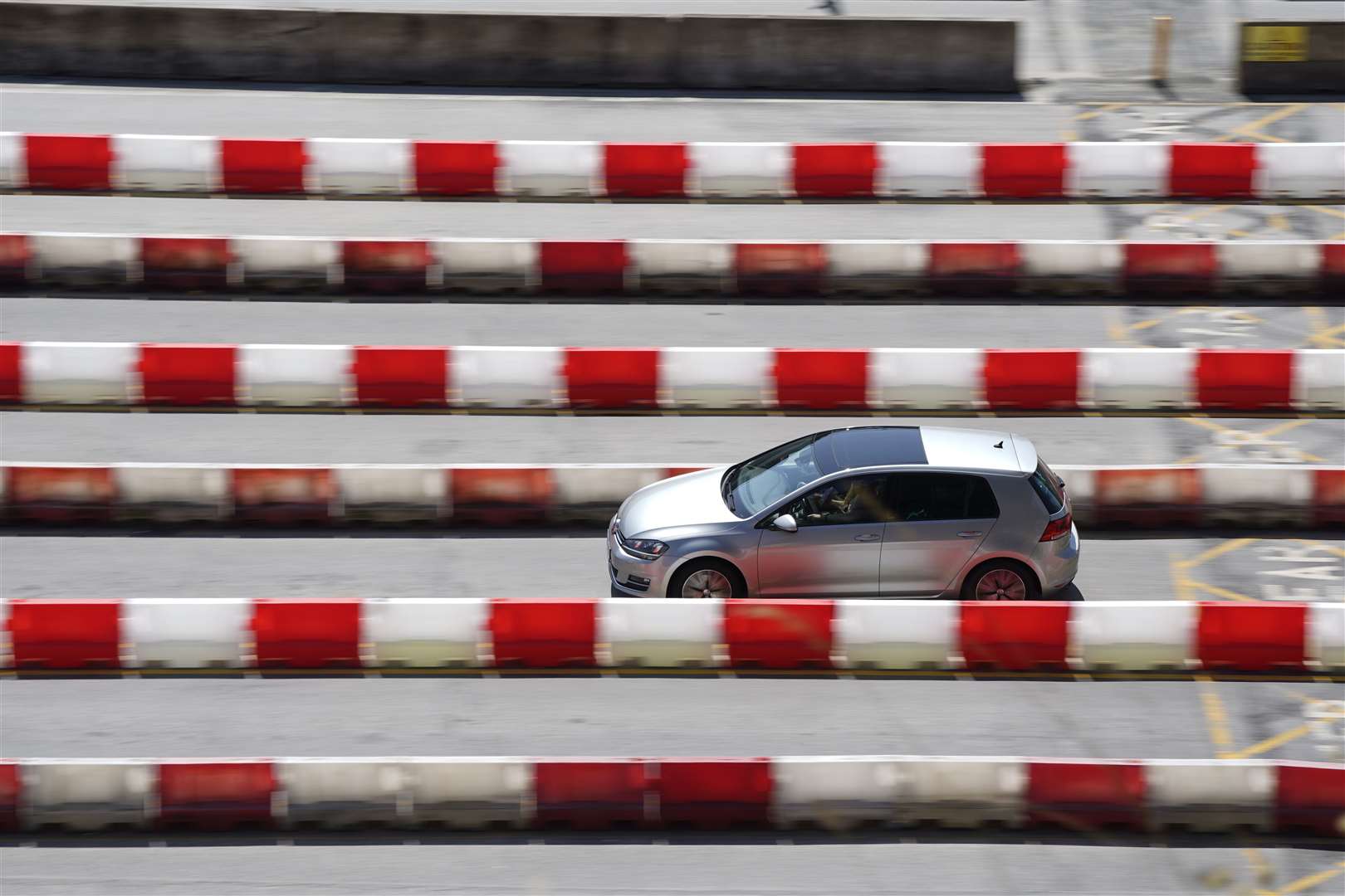 Cars arrive at the check-in at the Port of Dover on Sunday (Andrew Matthews/PA)