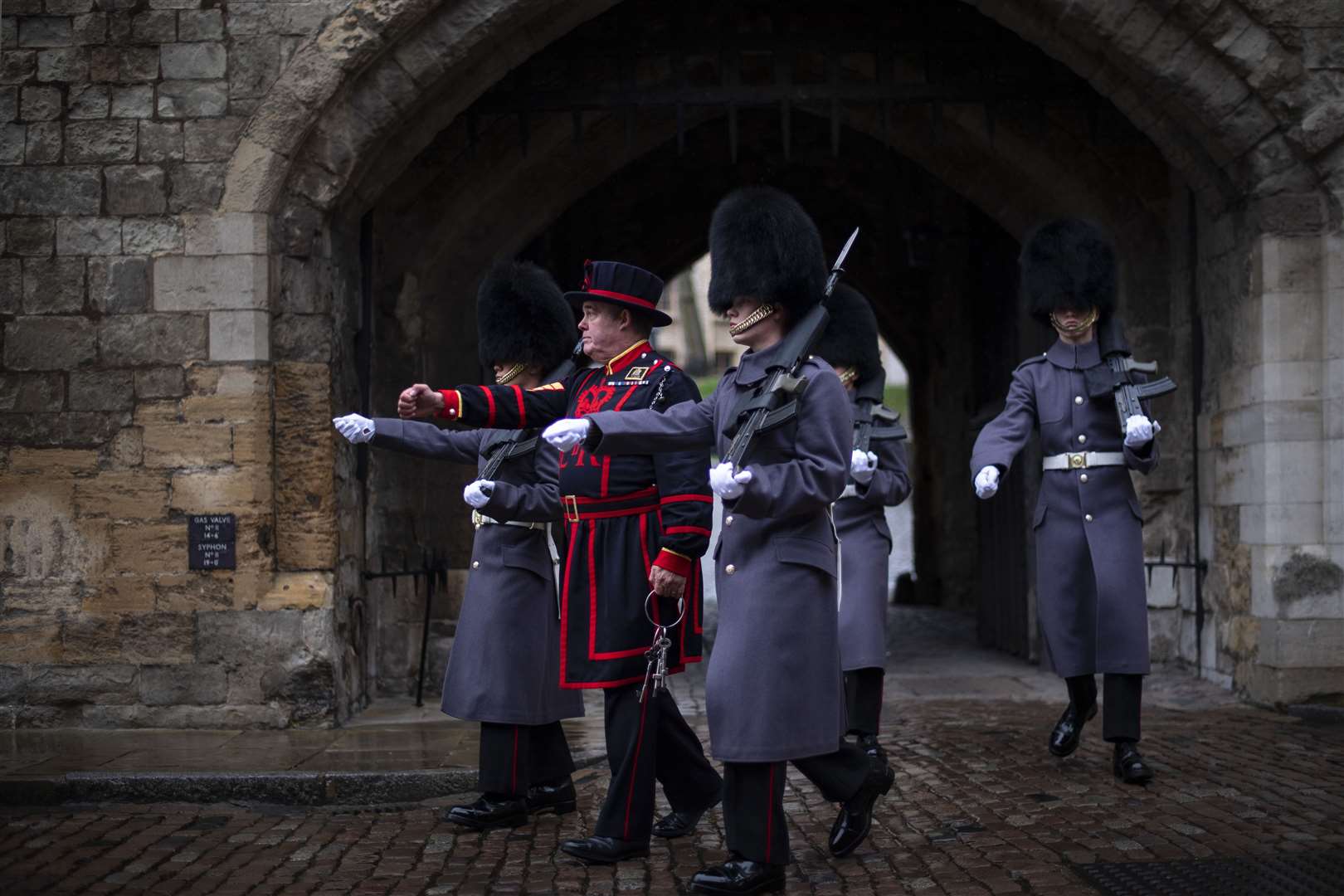 Serjeant Rob Fuller takes part in the Ceremony of the Keys (Victoria Jones/PA)
