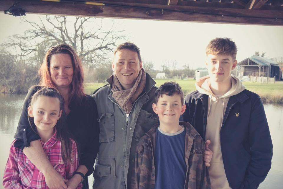 Phillipa and Sam with Sam's son, Jake, 17, and their two children, Molly, nine and Finn, 11