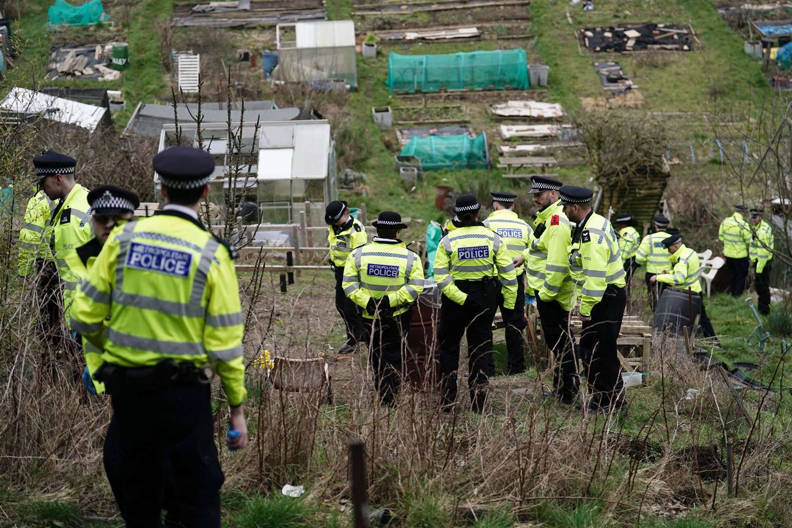 Police search teams in Brighton (Jordan Pettitt/PA)