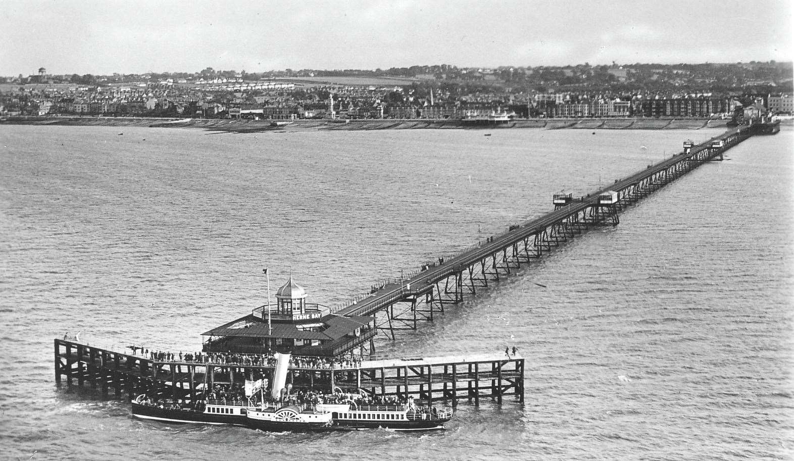 The once-stunning Herne Bay pier head now cut off and left to rot