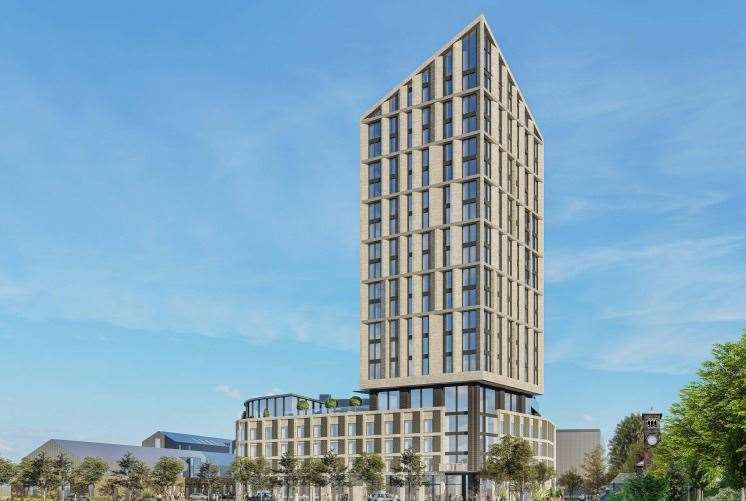 An artist's impression of the 18-storey hotel