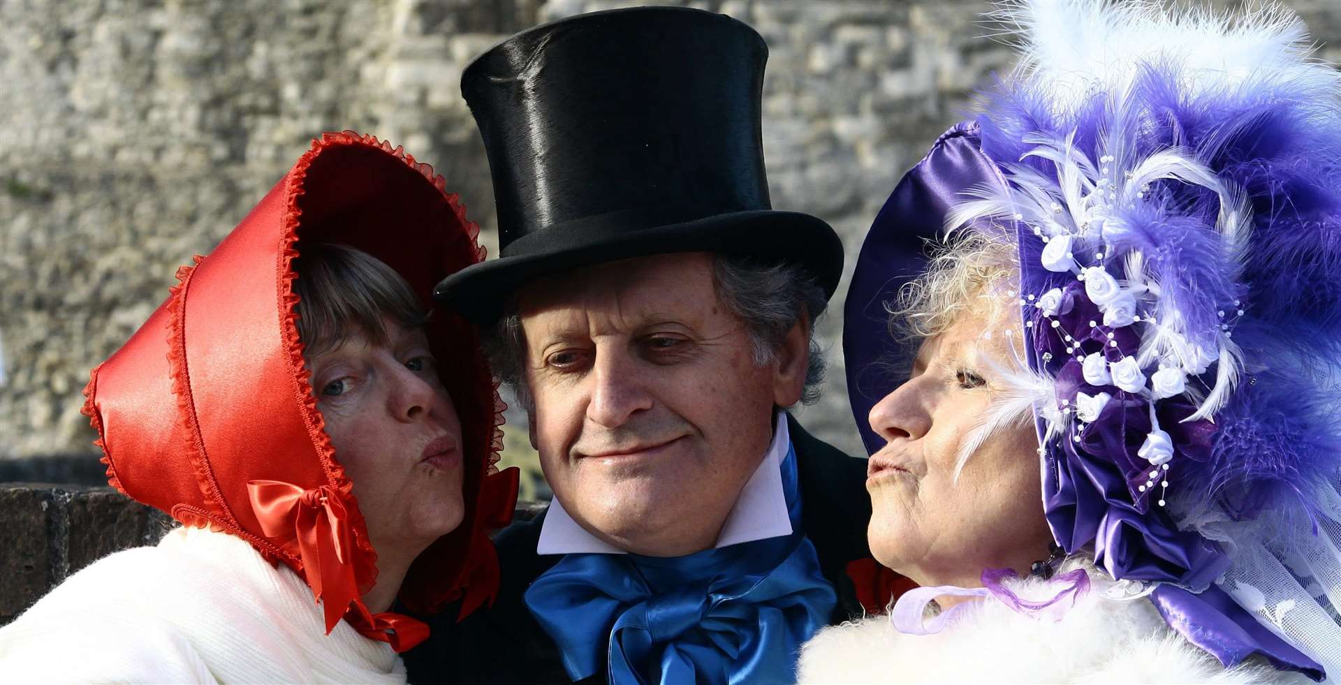 A Christmas kiss at the Dickensian Christmas Festival Picture: Sean Aidan