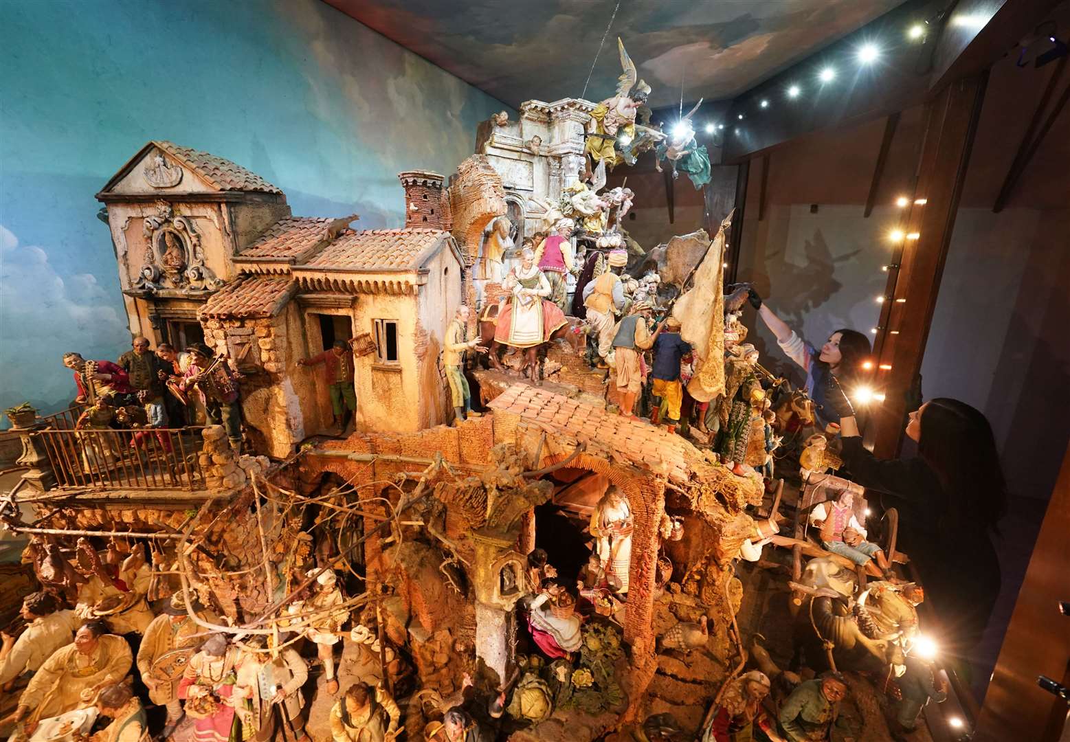 An 18th-century Neapolitan nativity scene made up of more than 400 individual pieces was unveiled as part of the Christmas At The Palace’ experience at Auckland Palace in Bishop Auckland (Owen Humphreys/PA)