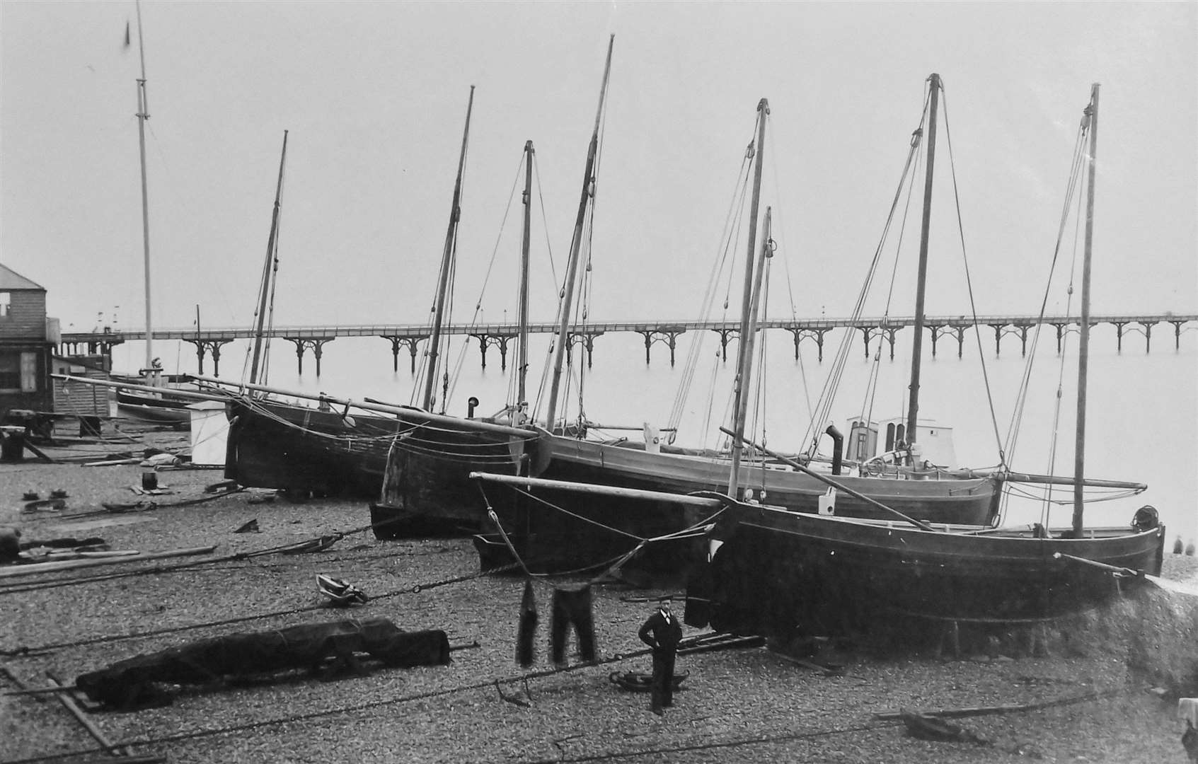 “South-end” boats, with the iron pier in the background