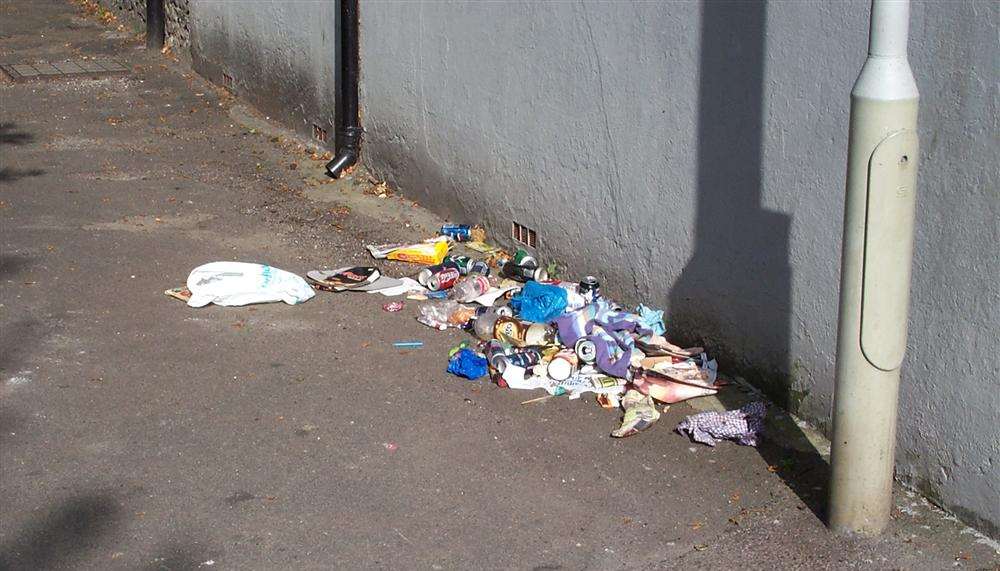 An example of litter dumped at Maison Dieu Road.