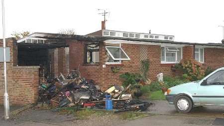 The remains of the caravan. Picture: BARRY CRAYFORD