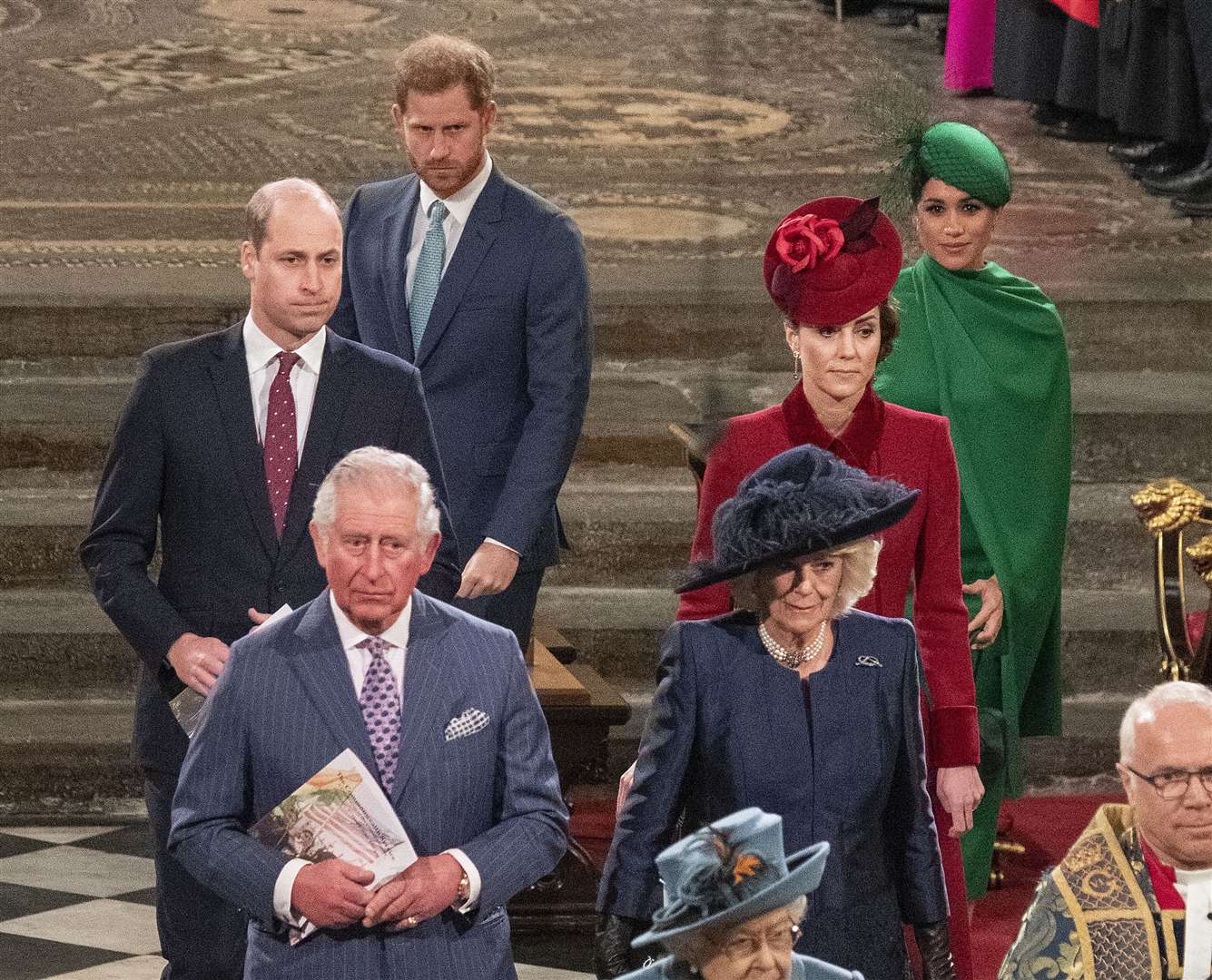 The Sussexes, the Cambridges and Charles and Camilla at Harry and Meghan’s final official public engagement (Phil Harris/Daily MIrror/PA)