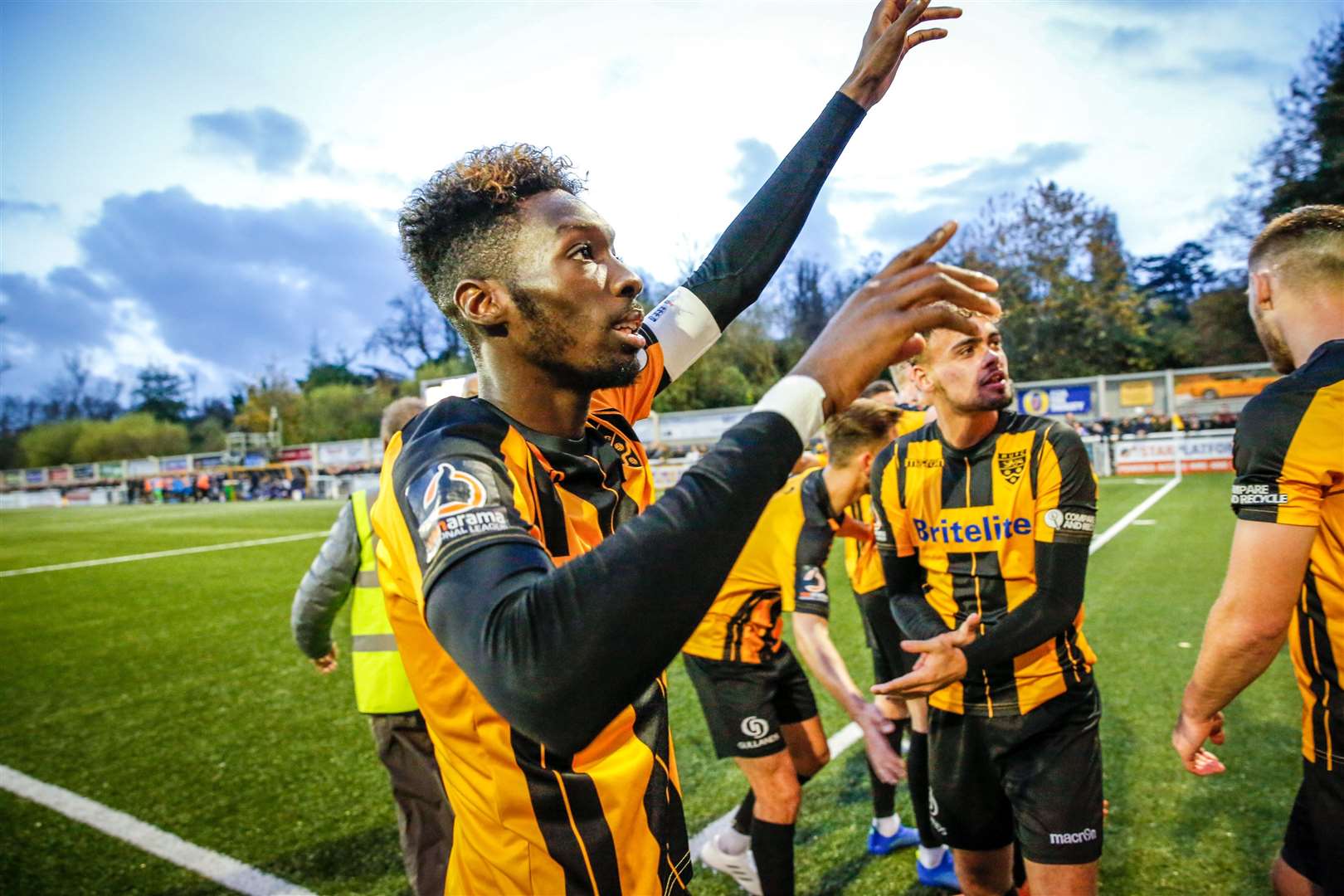 Blair Turgott celebrates a goal against Macclesfield in 2018 Picture: Matthew Walker