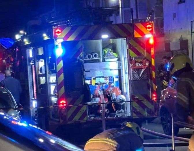 A fire engine in Alma Road, Sheerness this evening. Picture: Natasha Connor