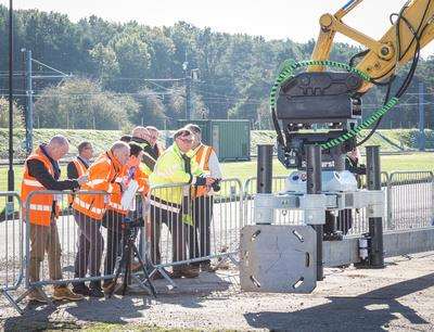 Network Rail chiefs get to see the technology in action (5219871)